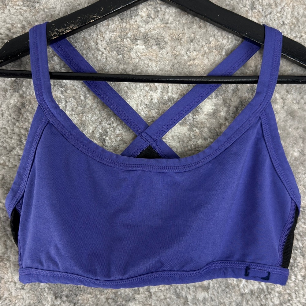 RLX Polo Sport Sz S Crisscross Mesh Back Activewear Sports Bra Purple Sleeveless